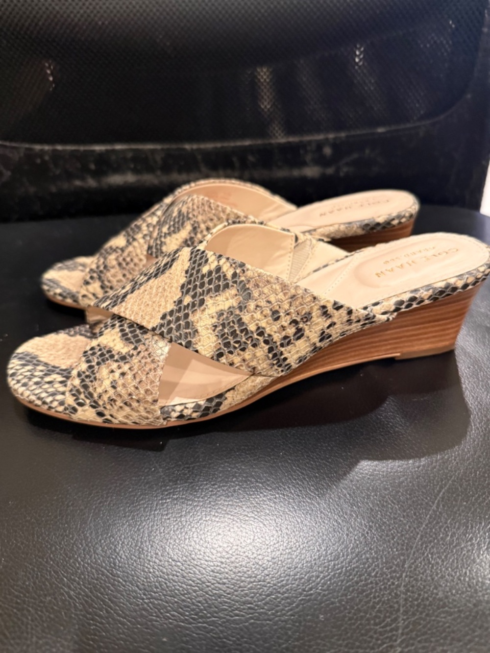 Cole Haan Snakeskun Wedge Sandals - Picture 2 of 3